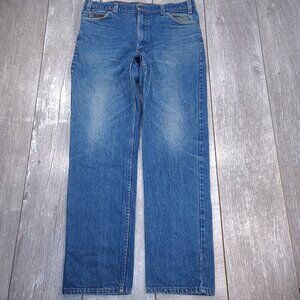 Vintage Levis Mens 509 Orange Tab Jeans Size 36x32 Blue Denim Straight Leg